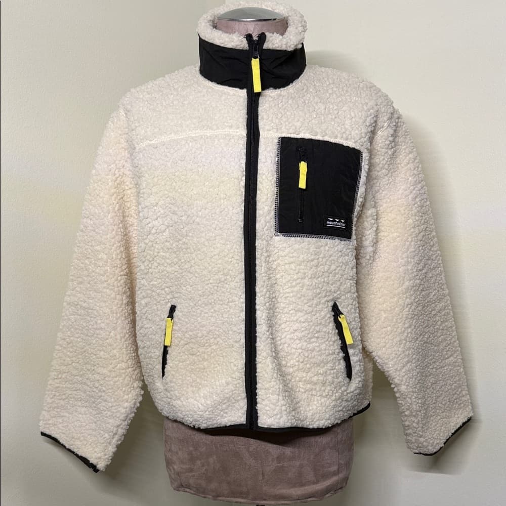 H&M Cream and Black Fleece Jacket