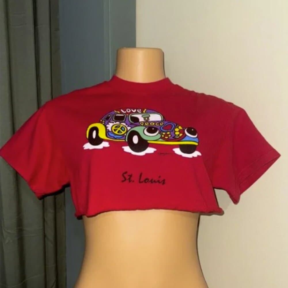 Delta Red Graphic Crop Top