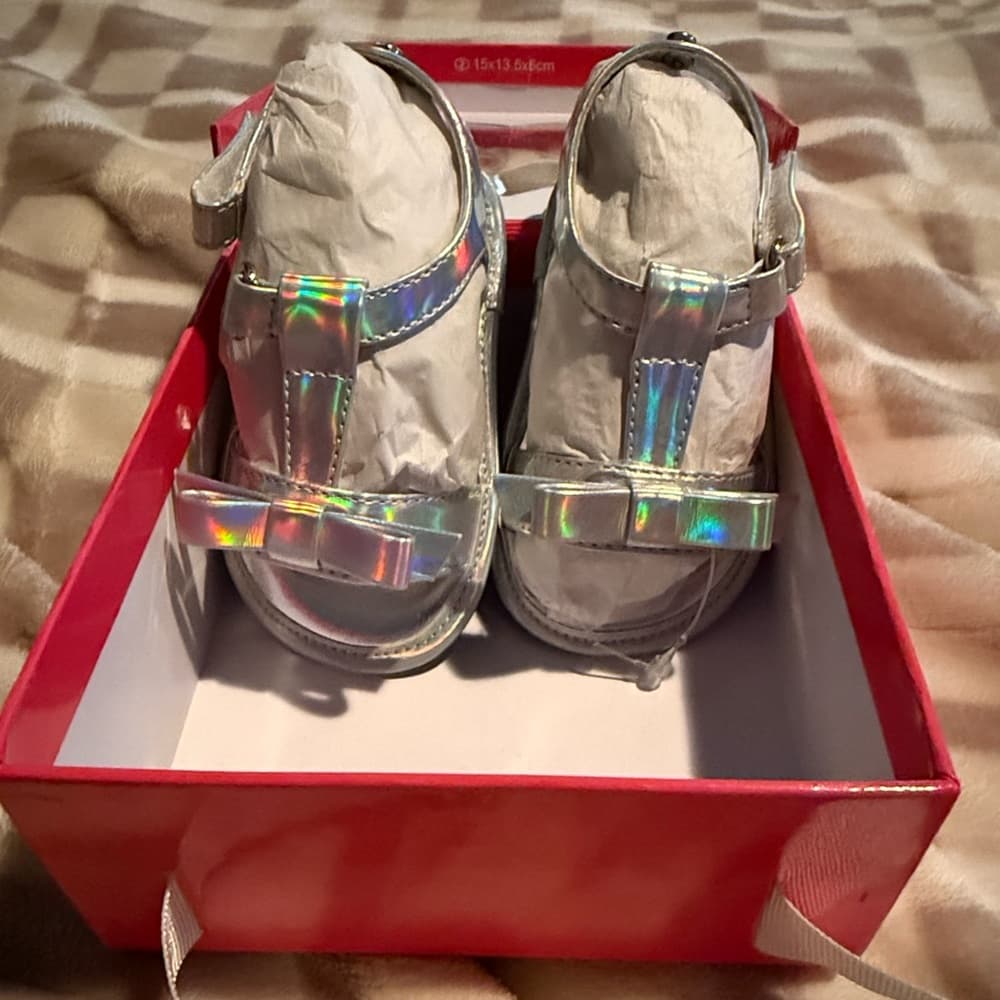 Stuart Weitzman Baby Shoes with Iridescent Accents