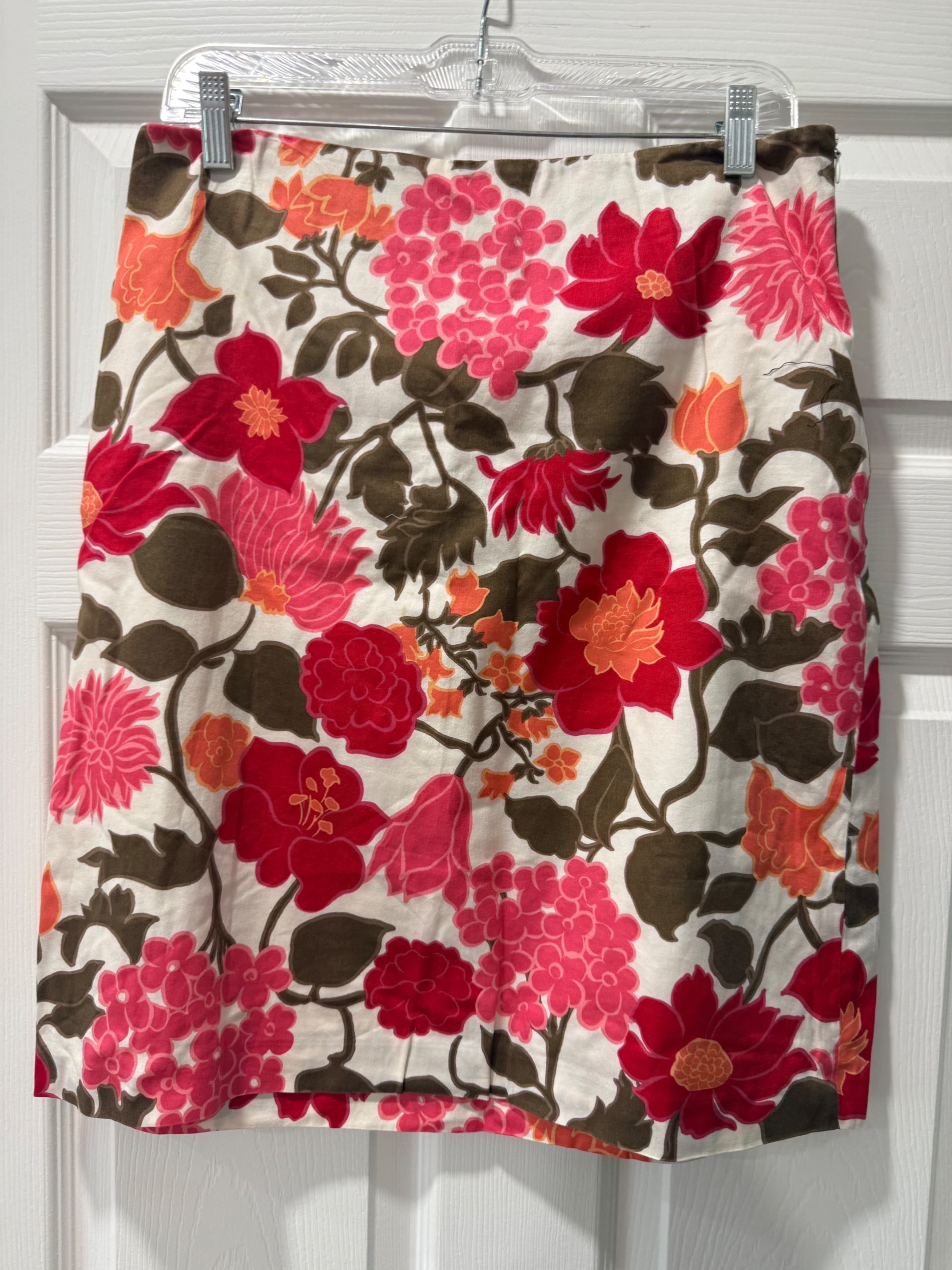 Ann Taylor Floral Cotton Skirt Size 10