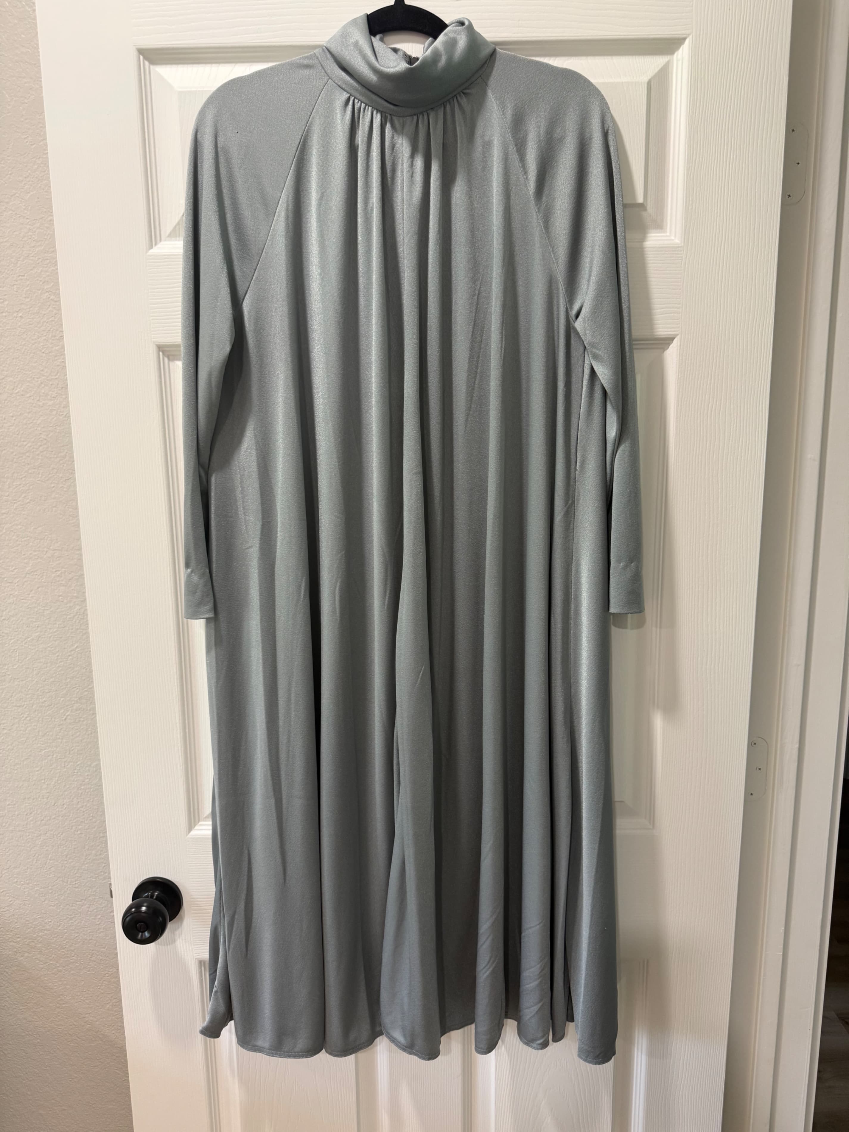 Gray Long Sleeve Maxi Dress with Turtleneck
