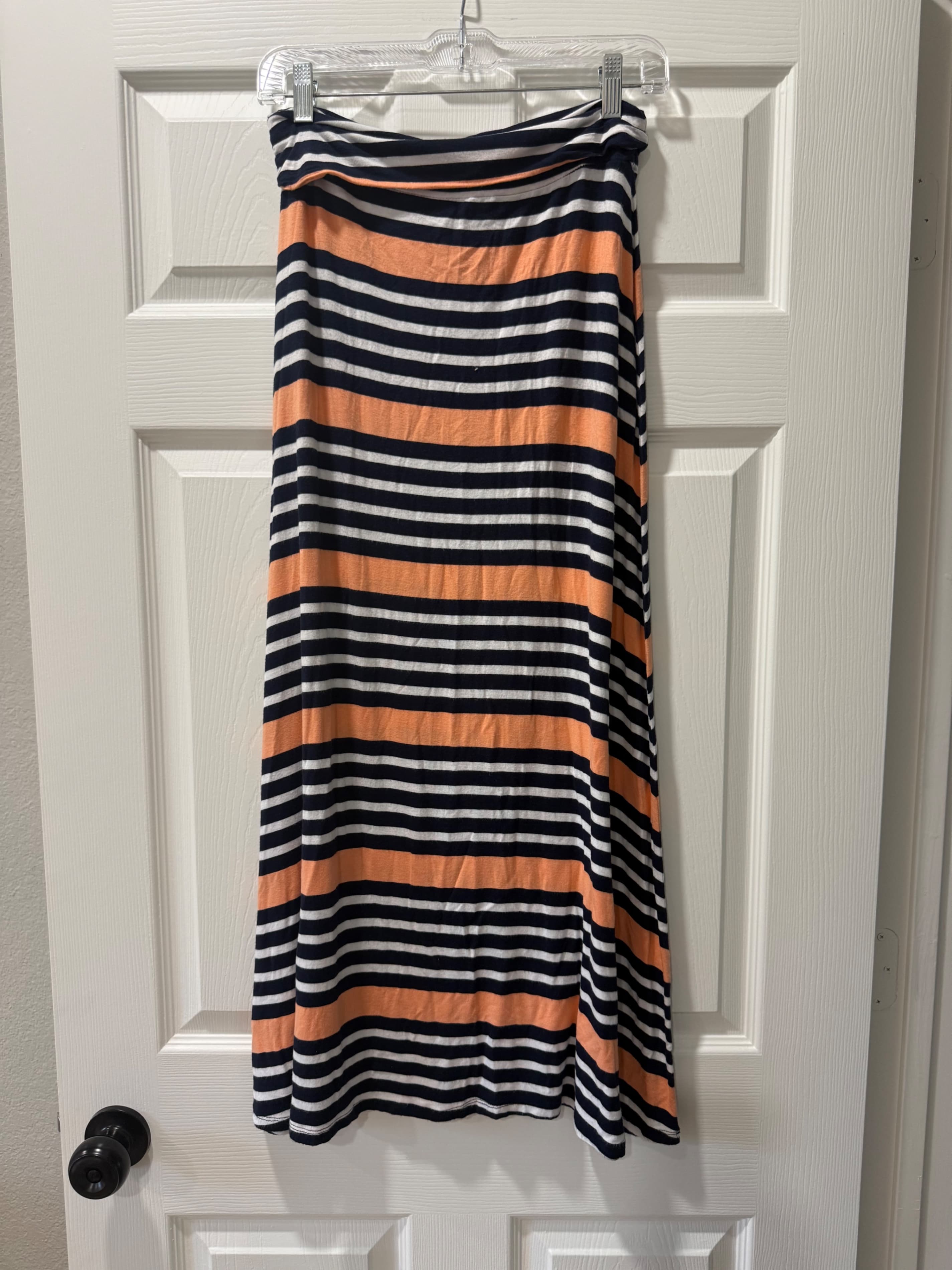 Merona Striped Maxi Skirt M Rayon Spandex