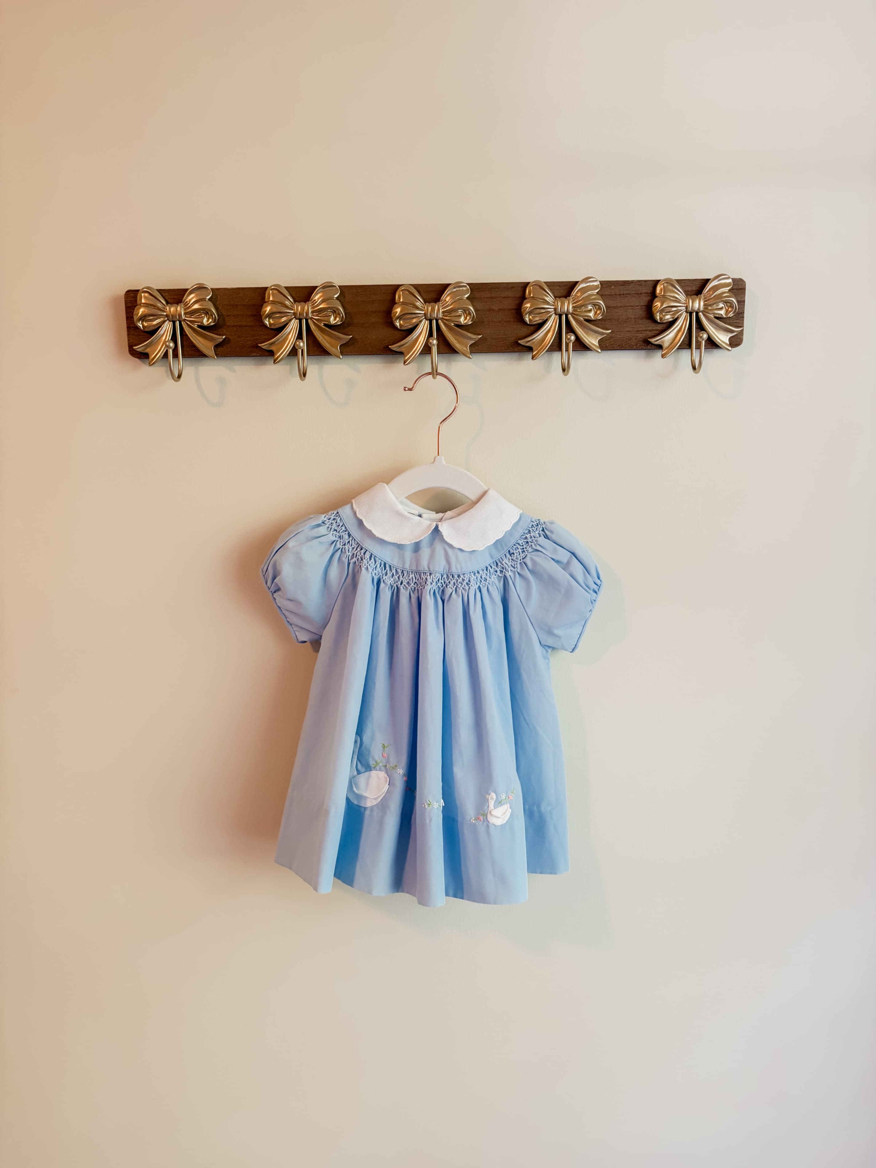 Nannette size 18 months Blue Smocked Baby Dress with Peter Pan Collar
