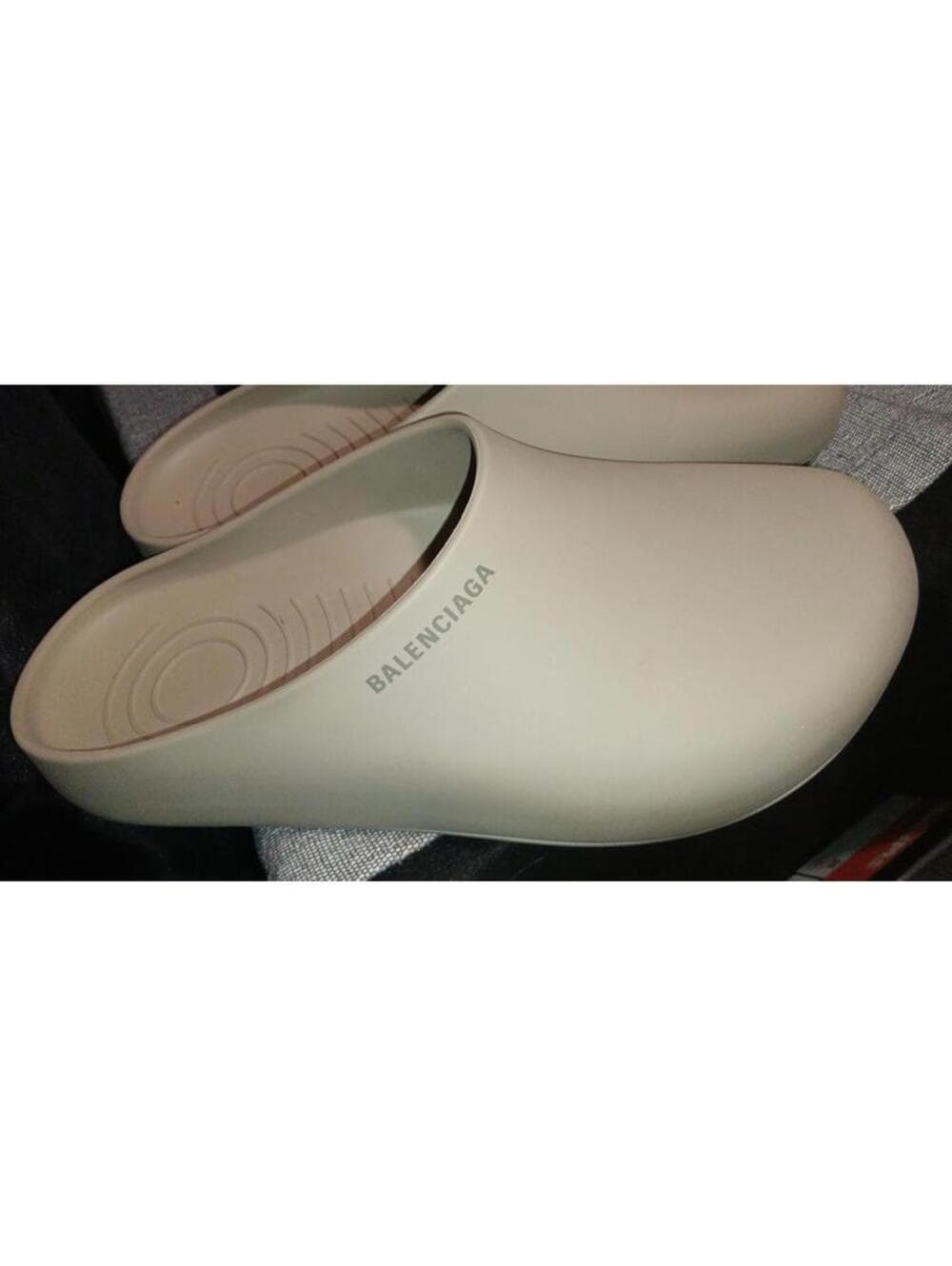 Balenciaga Beige Slip-On Clogs