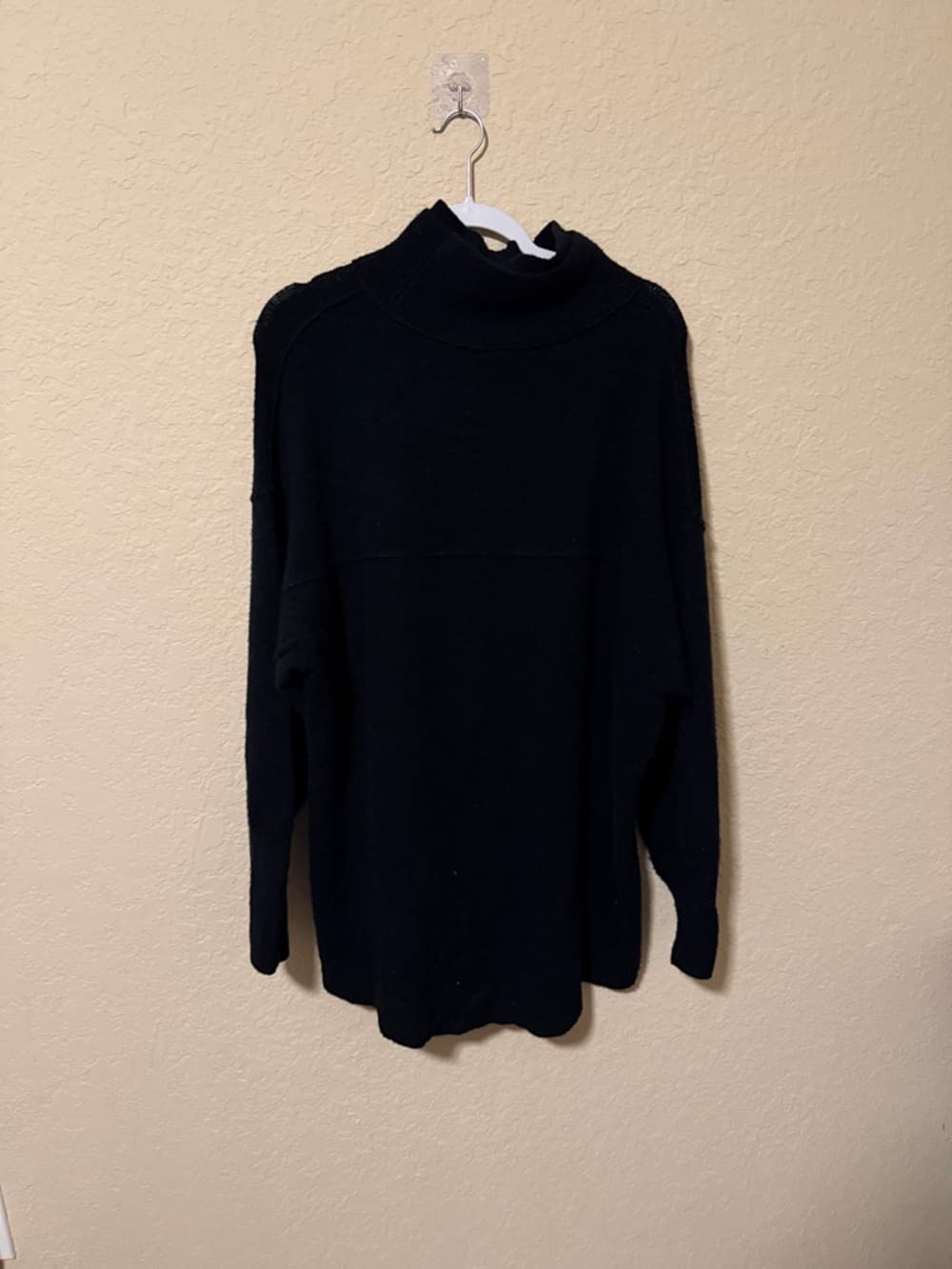 Free People Black mock neck Knit Sweater oversized xs
