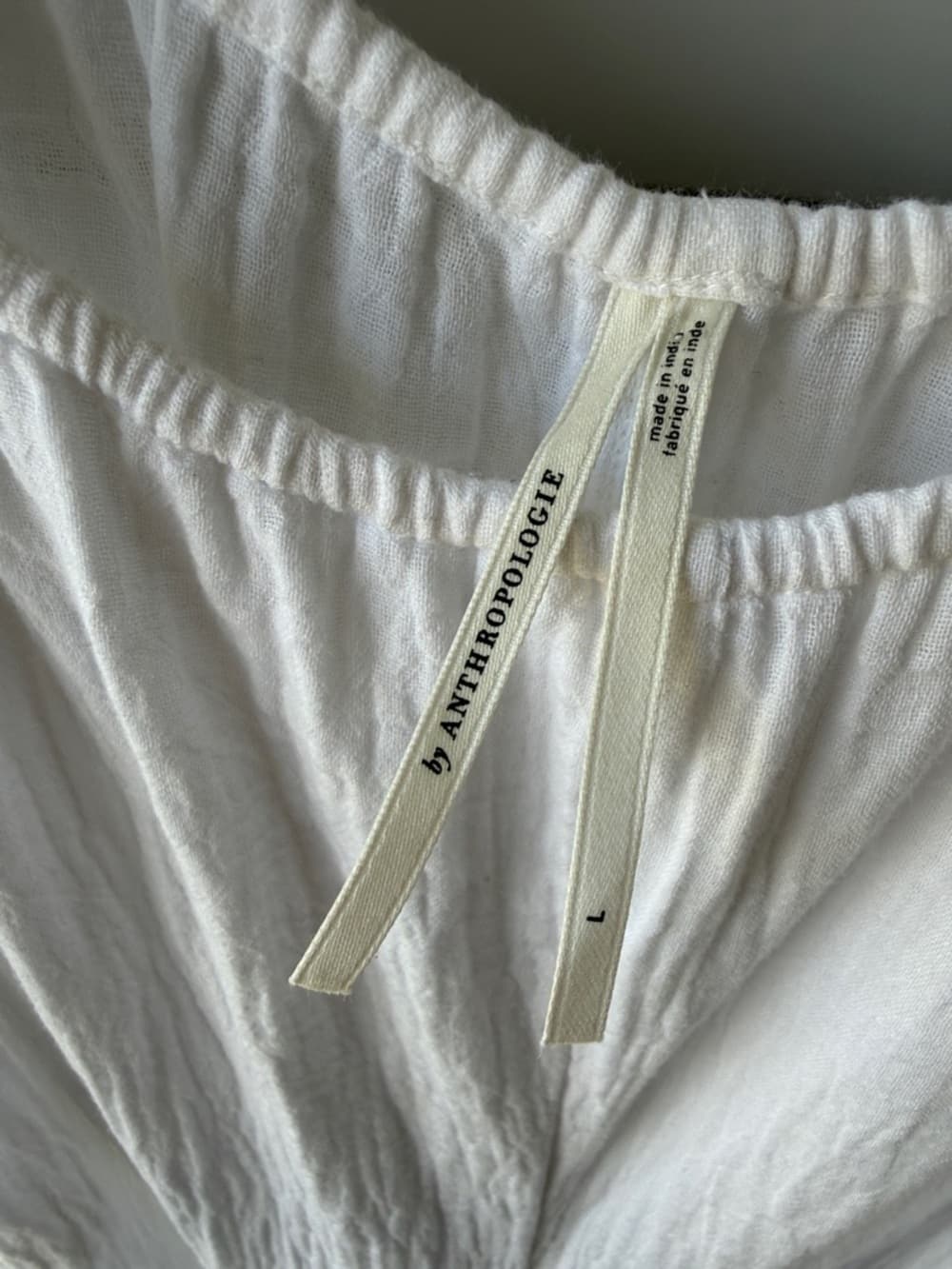 Anthropologie White Cotton Spaghetti-Strap Wide-Leg Jumpsuit