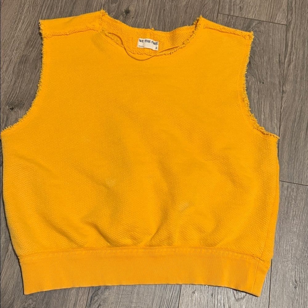 Free People We The Free Vibrant Yellow Crewneck Tank Top size medium