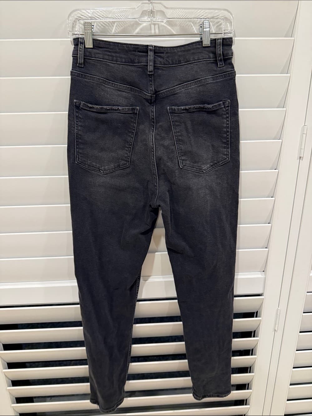 Free People High-Waist Button-Fly Jeans in Washed Black