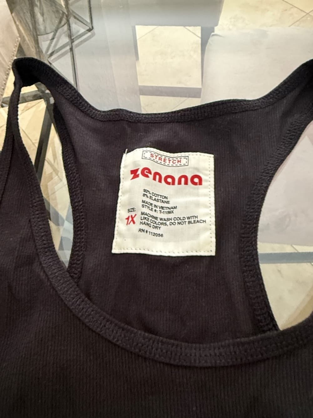 Zenana Outfitters Black Racerback Tank Top