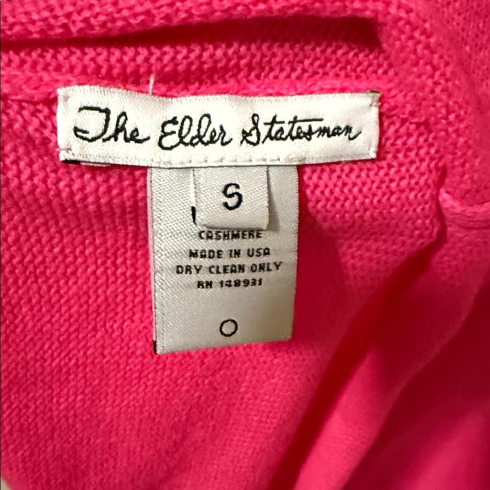 The Elder Statesman Vibrant Pink Turtleneck Sweater cashmere made in the USA