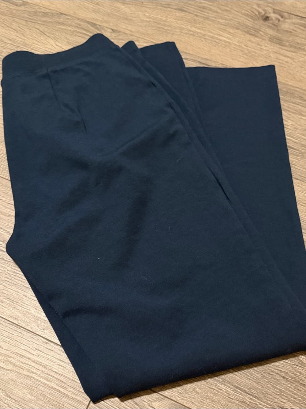 Eileen Fisher Dark Navy Straight-Leg Knit Pants