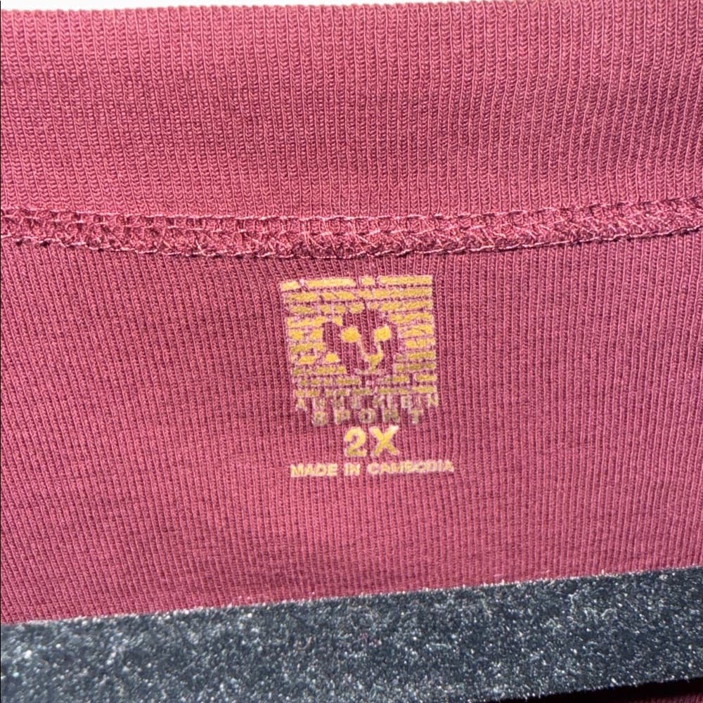 Anne Klein Women's V-Neck Long Sleeve Top - Burgundy size 2x