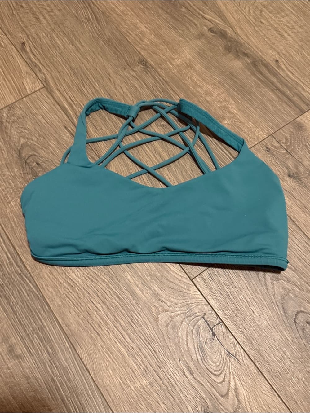 lululemon athletica Teal Crisscross Back Sports Bra
