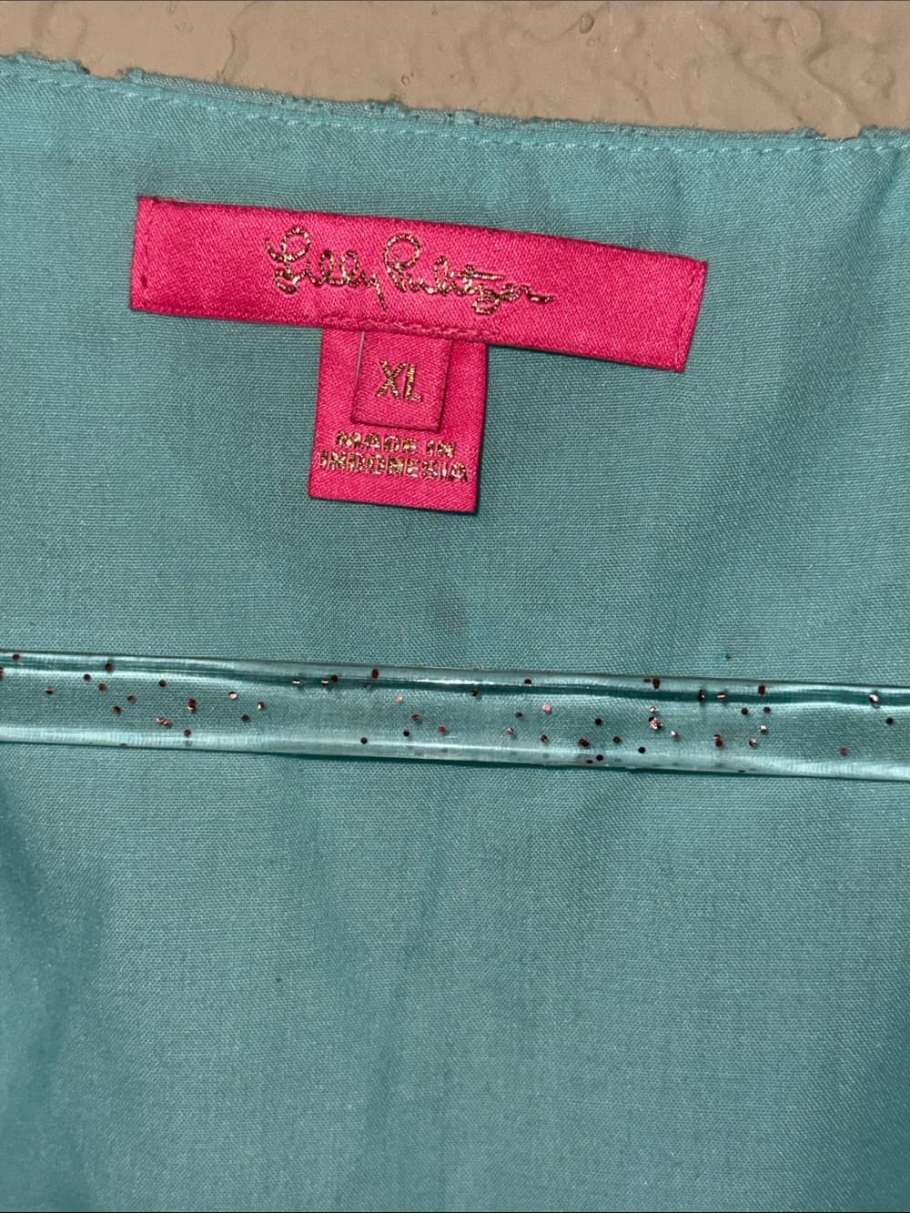 Lilly Pulitzer Aqua Eyelet Ruffle Tank xl
