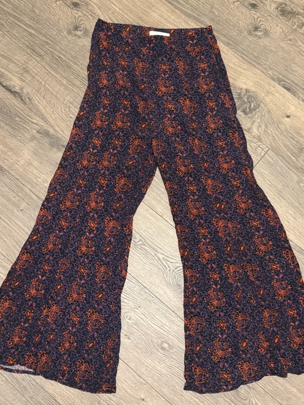 elevenses Navy and Orange Paisley Trousers