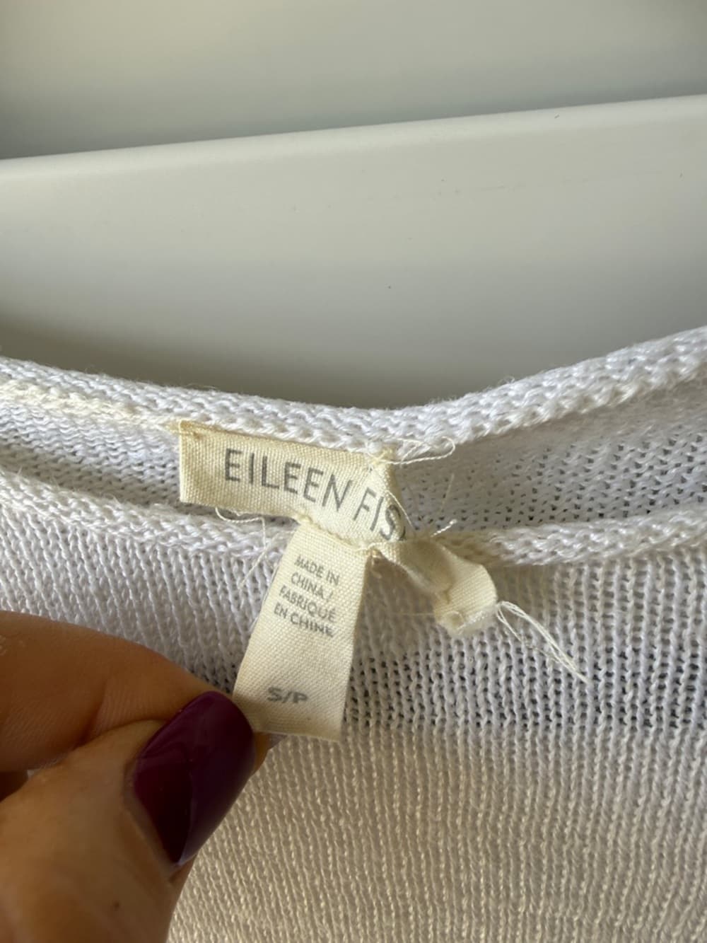 Eileen Fisher White Boatneck Lightweight Pullover