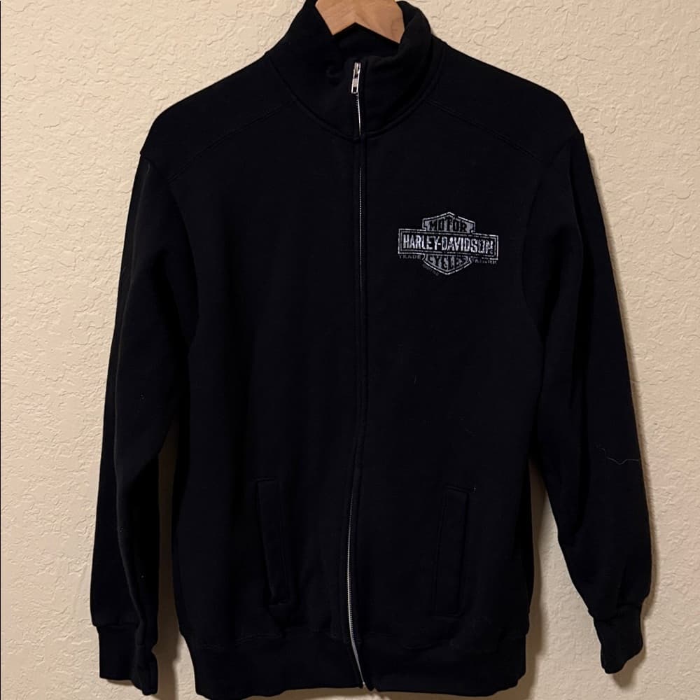 Harley-Davidson Cozumel Black Zip-Up Sweater with Graphic mens medium