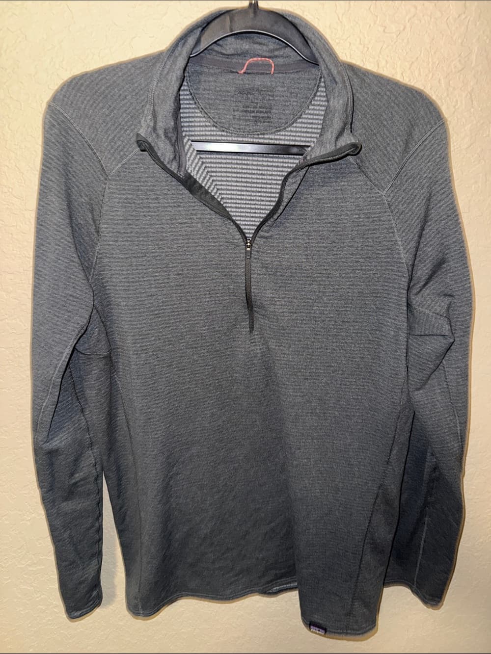 Patagonia Men's Charcoal Grey Quarter-Zip Performance Sweater