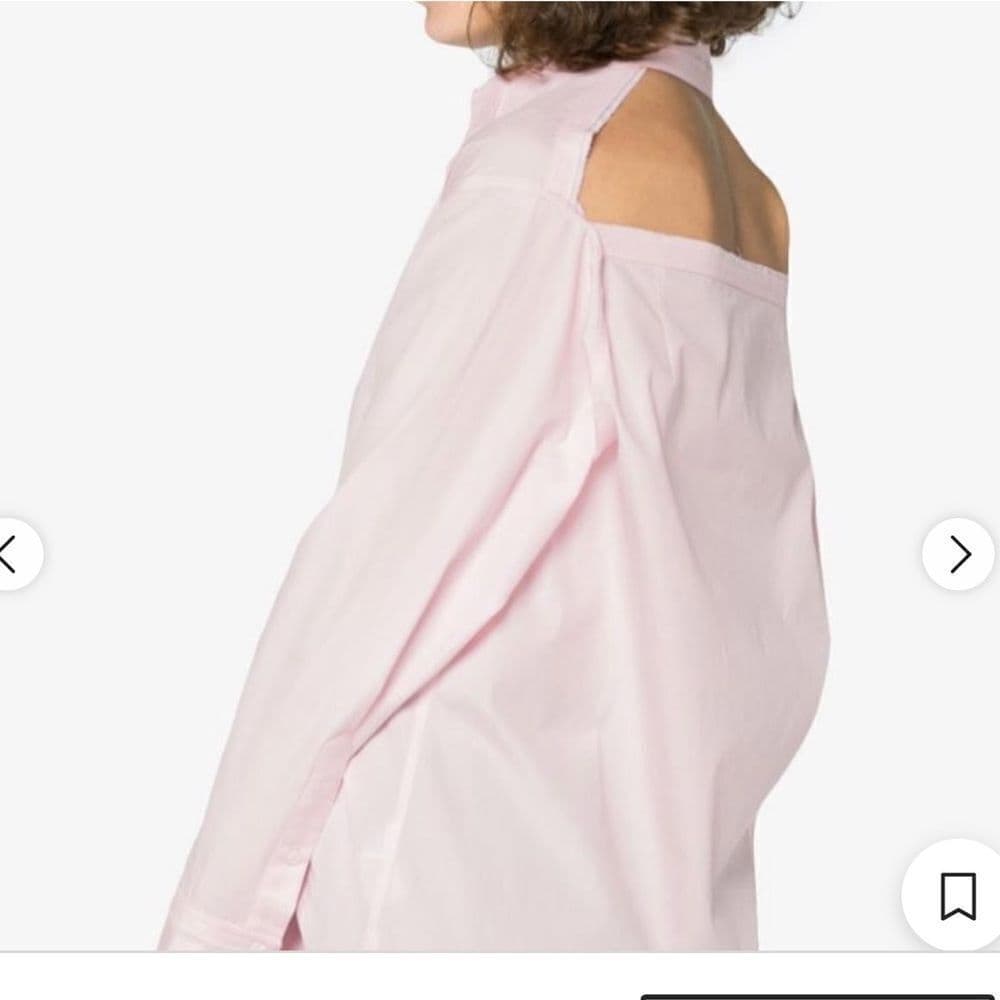 Helmut Lang cut out back cotton statement blouse xs