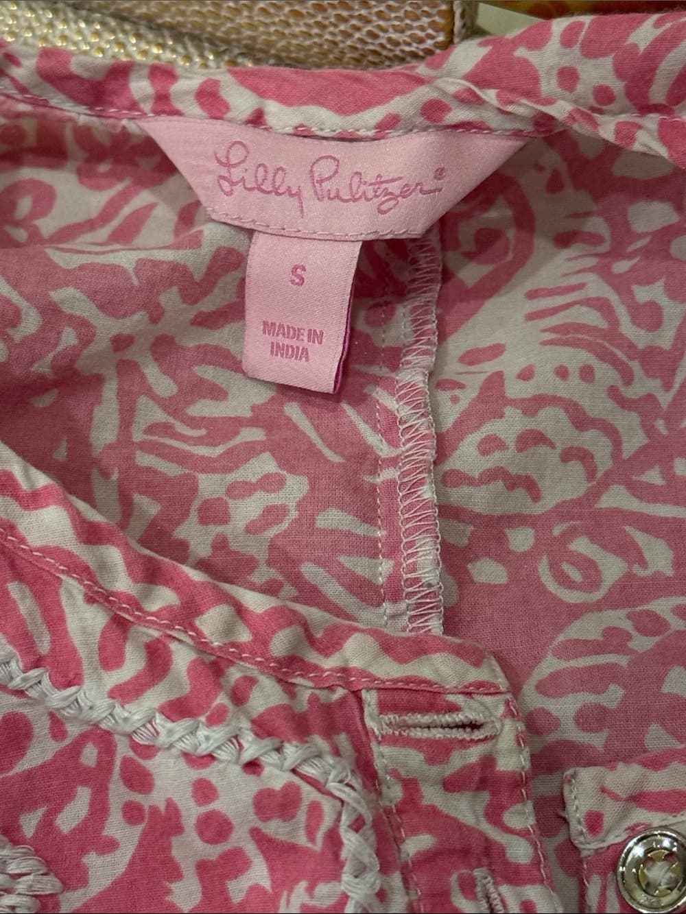 Lilly Pulitzer Pink White Floral Pullover Dress