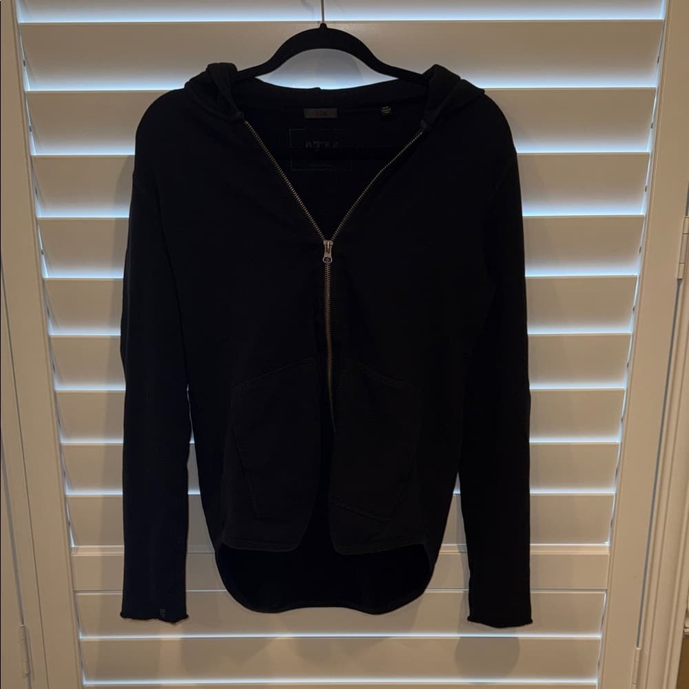 ATM Black Zip-Up Hoodie with Hood
