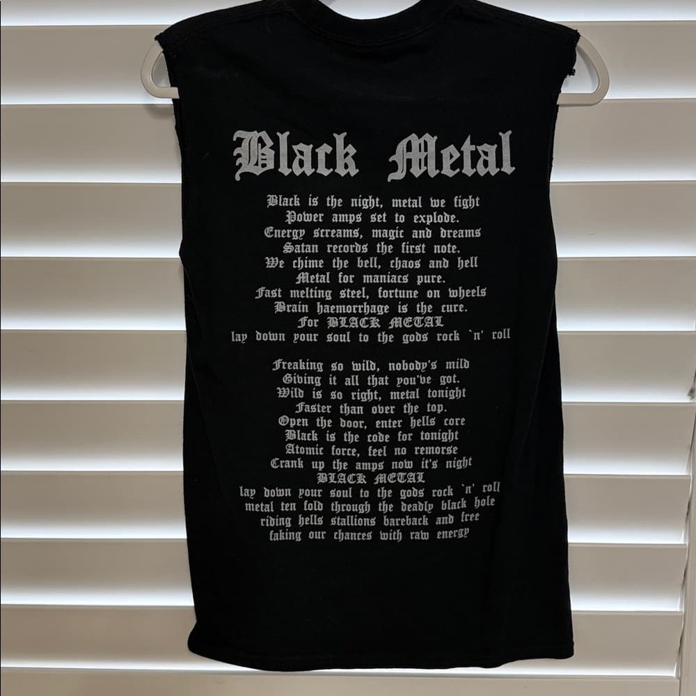 Venom Black Graphic Sleeveless Men Shirt Vintage band tee small 18" across p2p