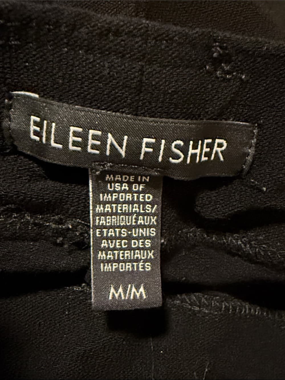 Eileen Fisher Black zip hem stretch pants medium