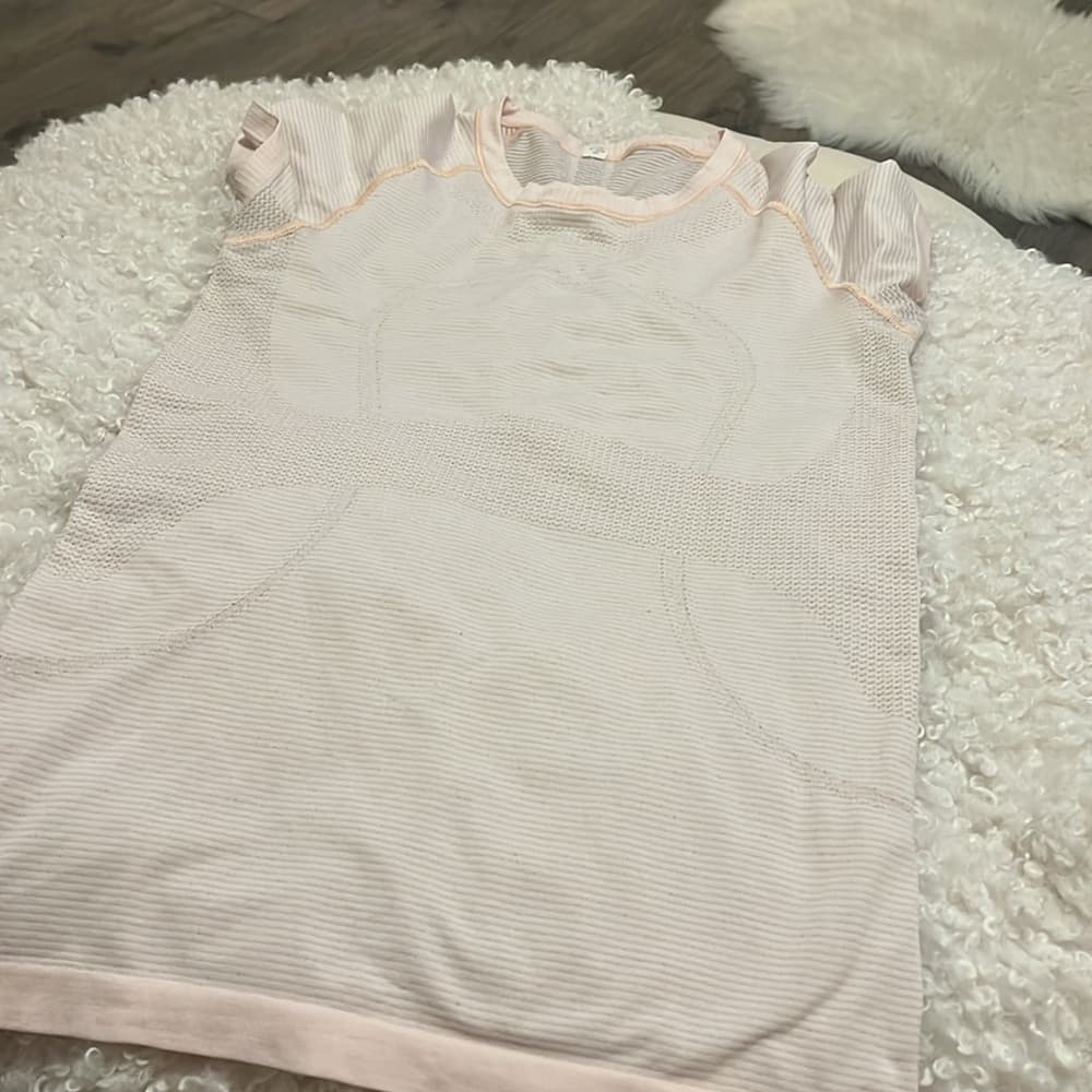 Lululemon Pink logo swiftly short sleeve Athletic Top