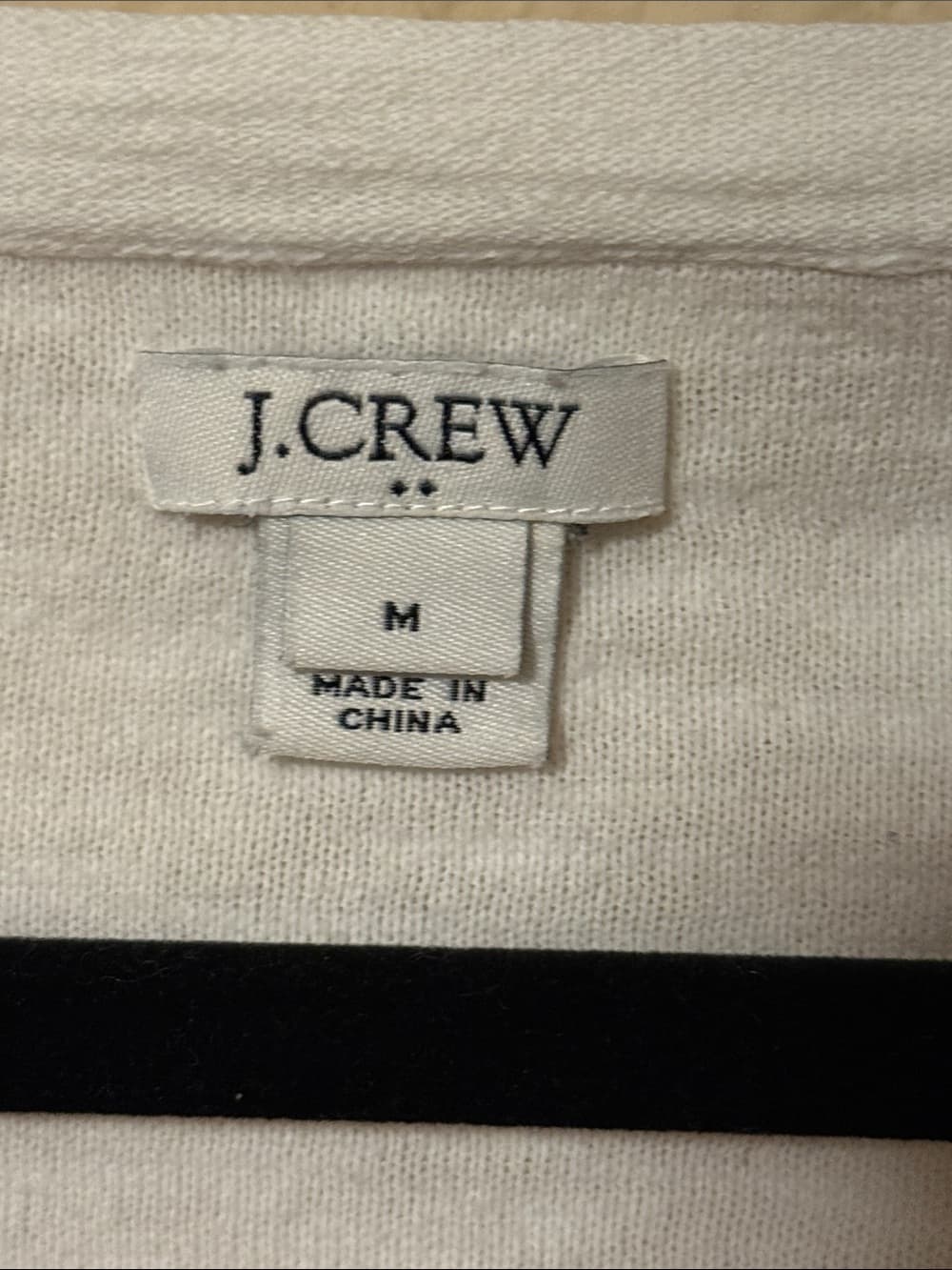 J.Crew White V-Neck Tassel Hem Women's Top