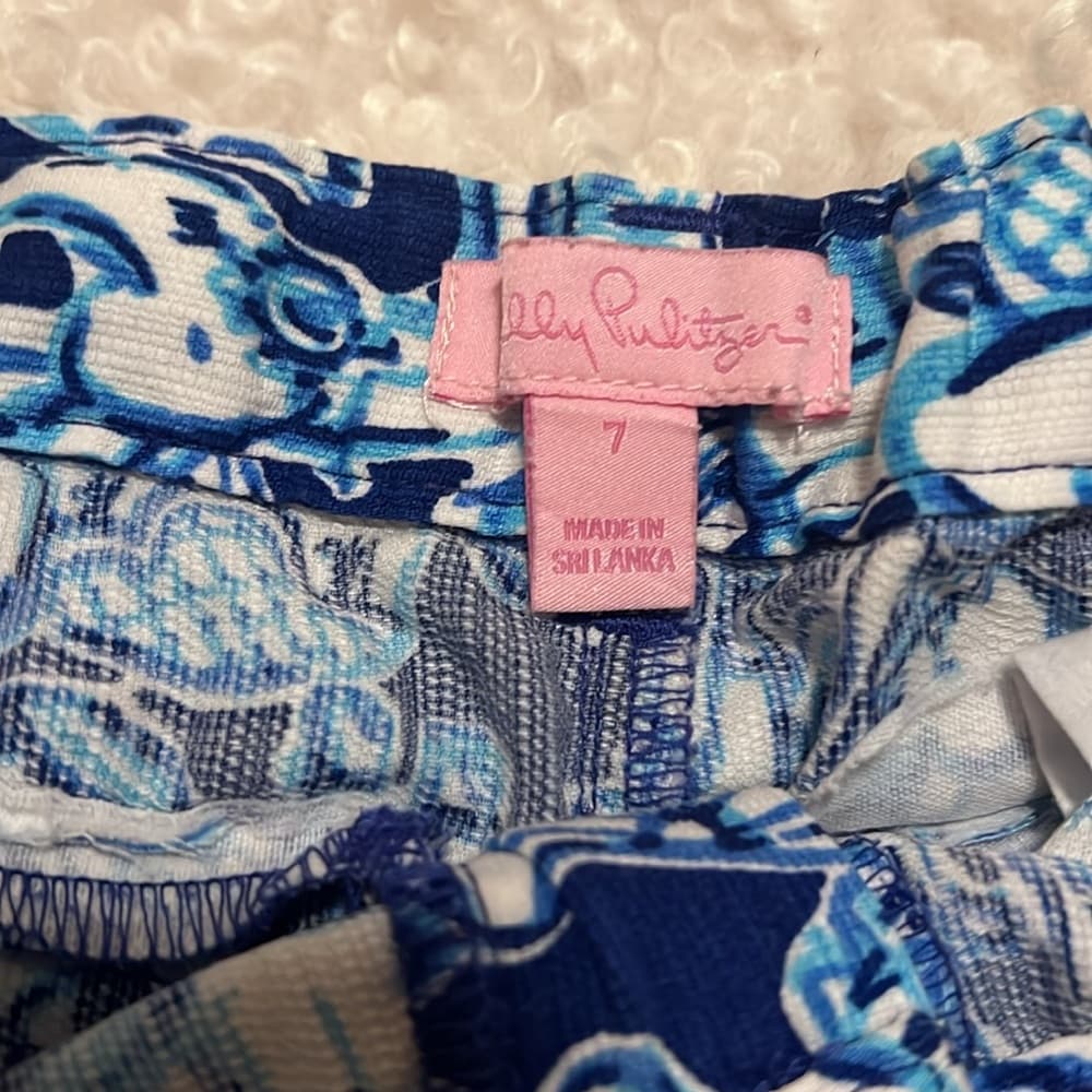 Lilly Pulitzer Blue and White Elephant print Shorts