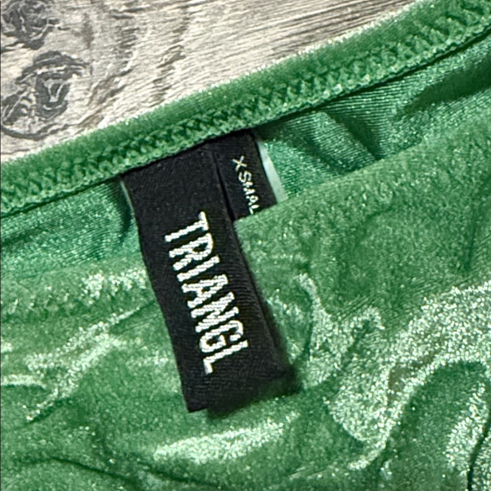 Triangl Green Velvet Tie-Side Bikini Bottom