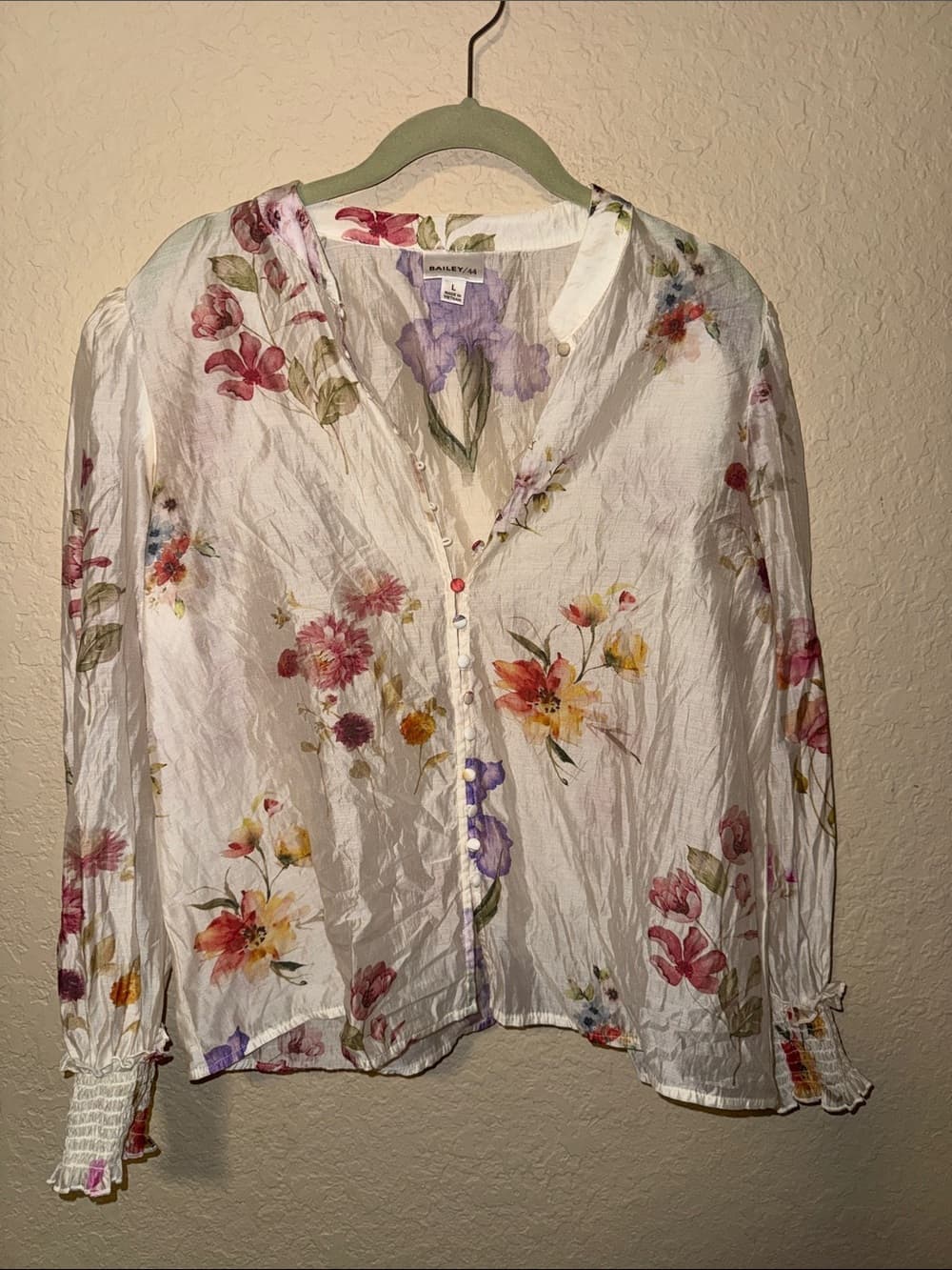 Bailey 44 Cream Floral Button-Front Blouse