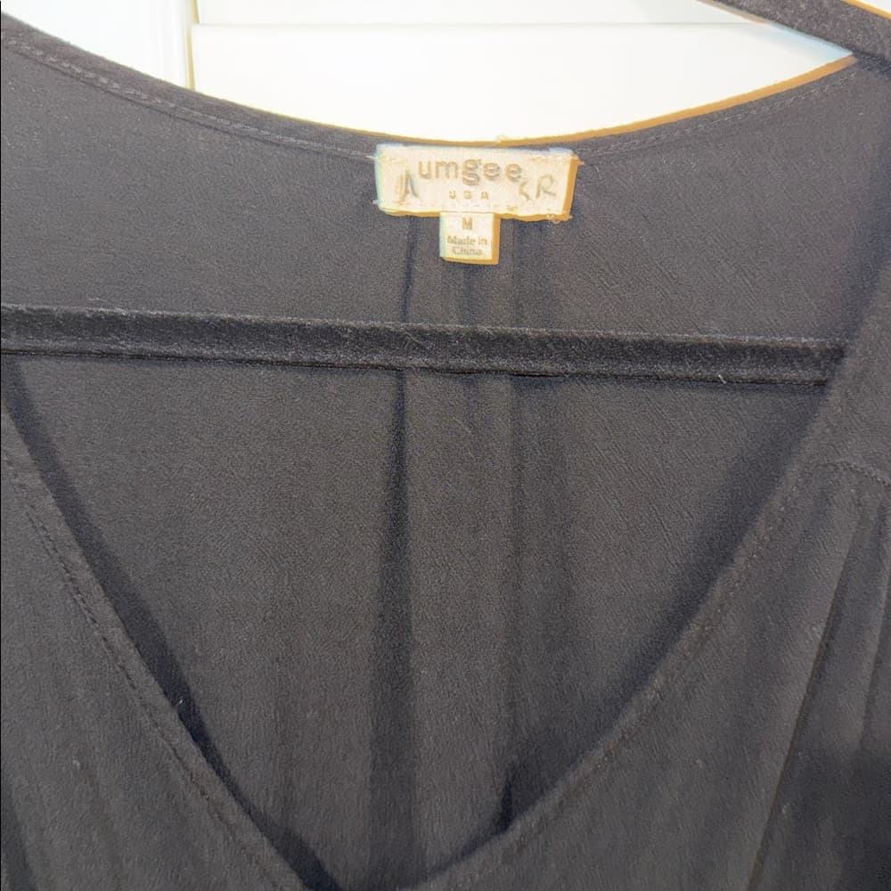 Umgee Black Maxi Dress with Ruffle Details