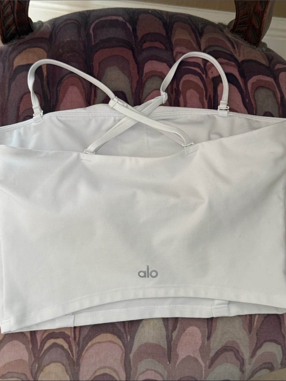 Alo White Strappy Sports Bralette top medium
