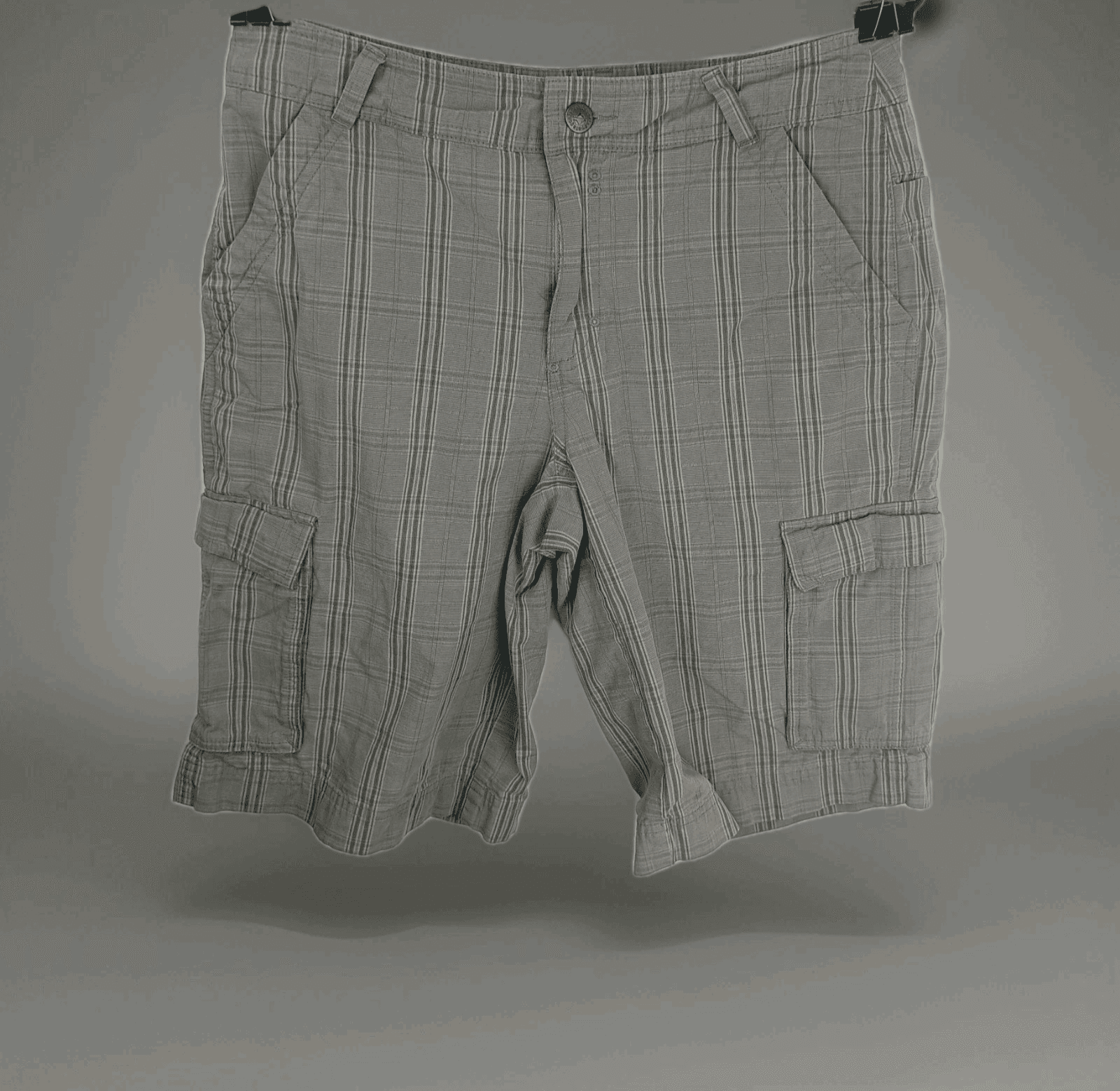 Patagonia Cargo Shorts Men's 30X11 Grey Plaid Organic Cotton