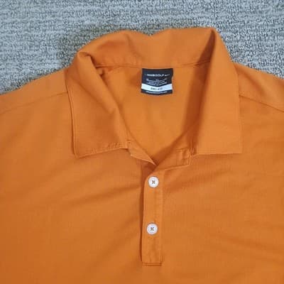 Nike Golf Polo Mens XL Orange Dri-Fit Golf Shirt Performance Lightweight Stretch
