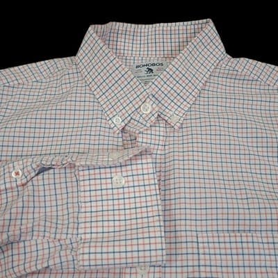 Bonobos Shirt Mens Medium Everyday Model Window Check Button Down Causal Shirt