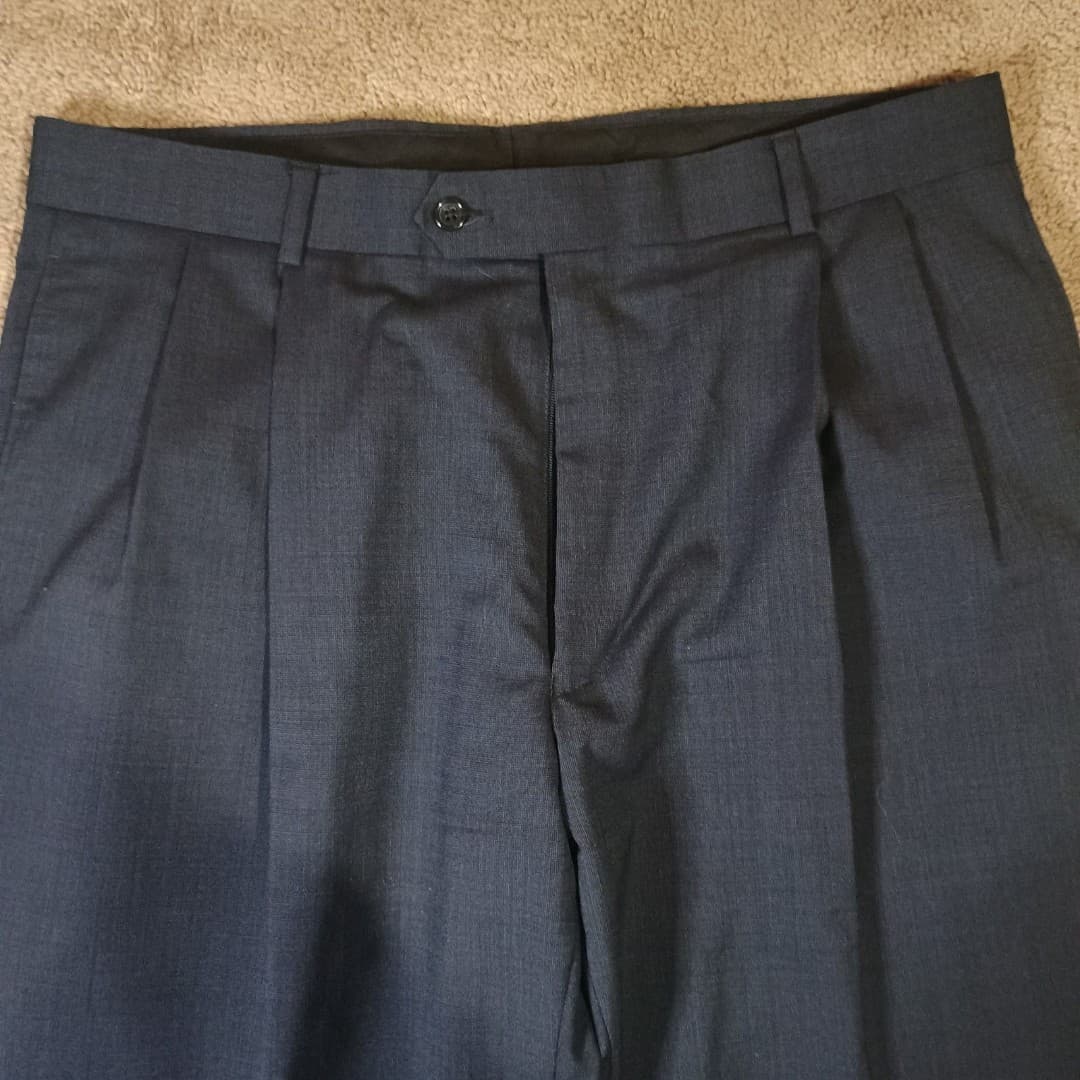 Unbranded Wool Dress Trousers Pants Men's 35x 29 1/2 Black Bottoms 100% Wool