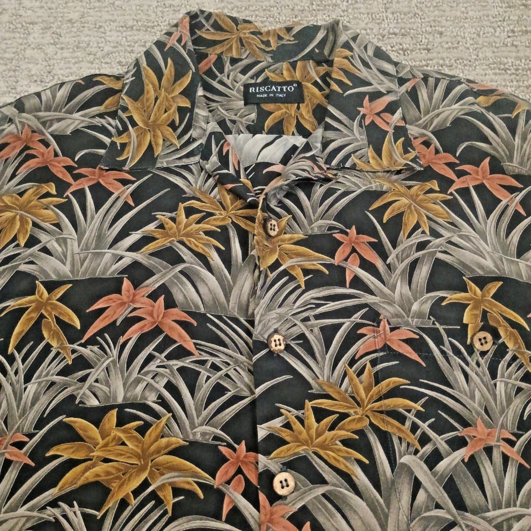 Riscatto Shirt XL Tropical Lightweight Crupo Hawaiian Shirt Eco Friendly Vintage