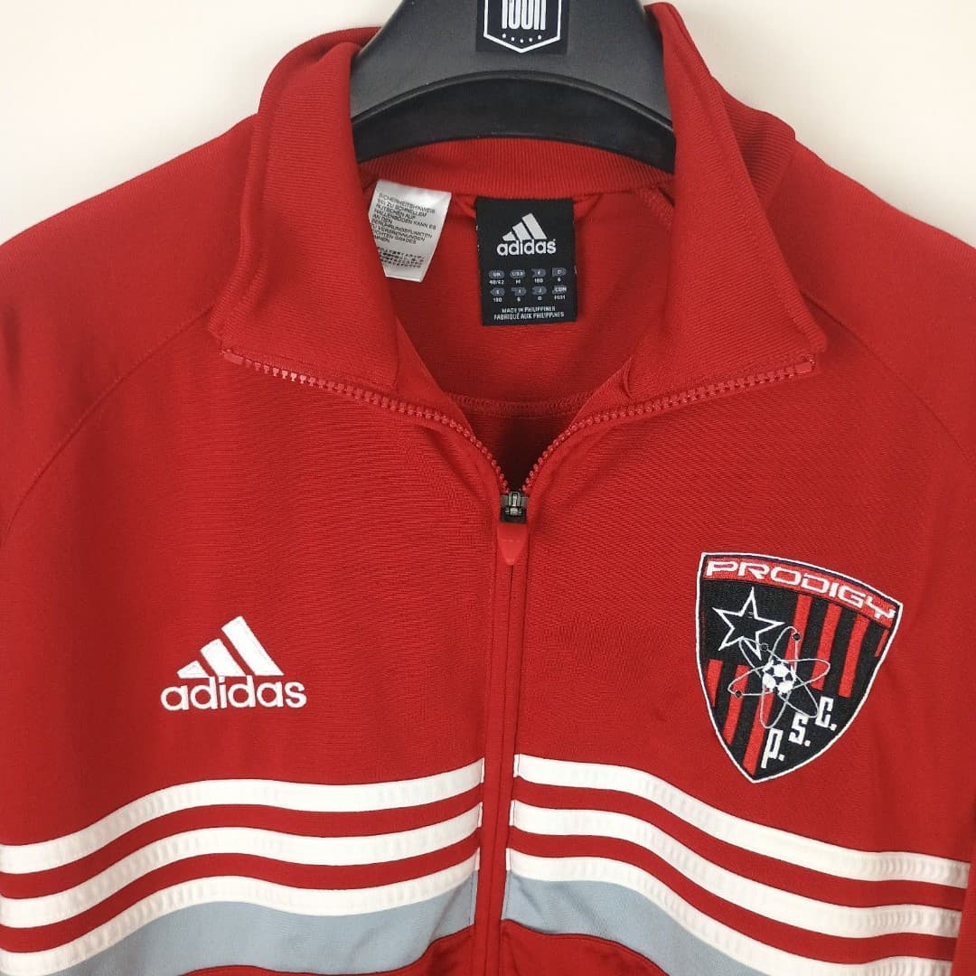 Adidas Soccer Full Zip Jacket Men's Medium Red Firebird 3-Stripe Prodigy