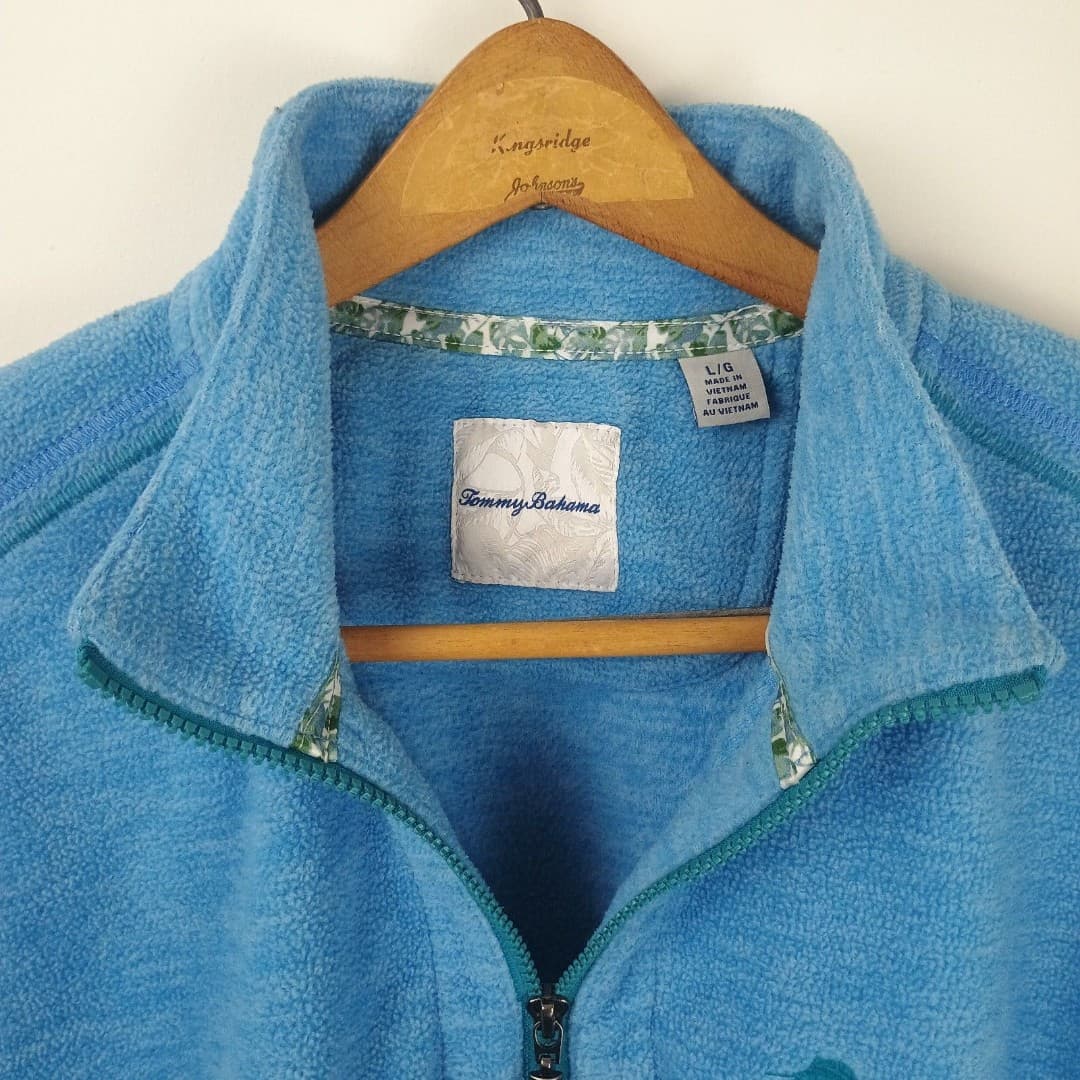 Tommy Bahama Mens Large Cloud Peak 1/4 Zip Sweater Fuzzy Warm Pullover Sweater