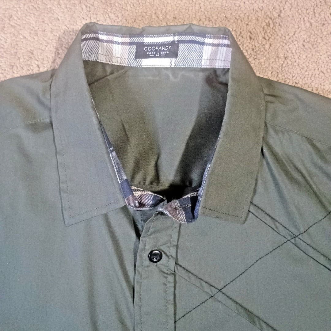 Coofandy Mens Medium Casual Button Up Minimalist Athleisure Modern Casual Shirt