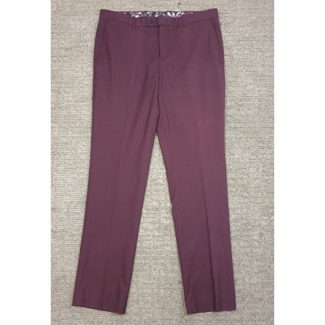 Paisley & Gray Dress Pants Men’s 33X32 Slim Fit Burgandy Wine Sharp Stylish Prep