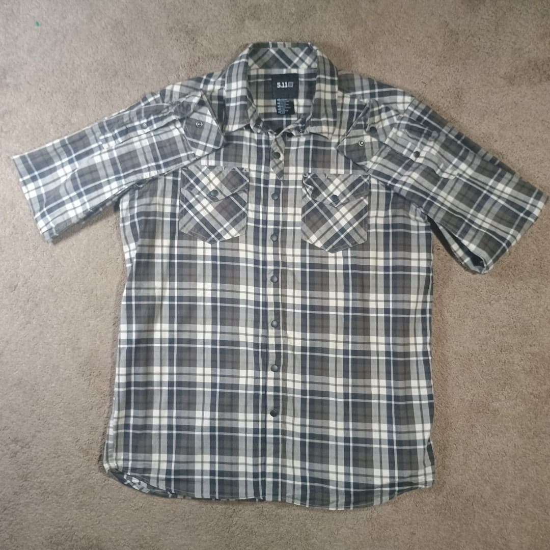 511 Tactical Gunner Plaid Mens MediumShirt 2 Shirt Bundle Tactical Snap Shirt