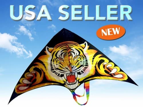 78" Tiger head Kite Toy Fun Gift Outside Line k74