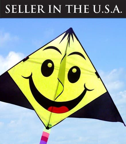 48" Smile Face Kite Outdoor Sport Fun Flying Line Gift AK12