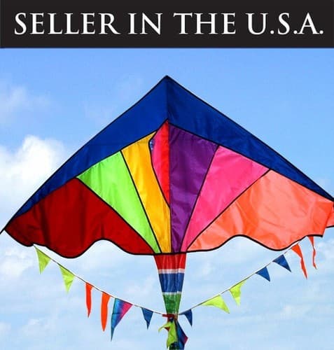80" Rainbow colorful Kite with free Line K11