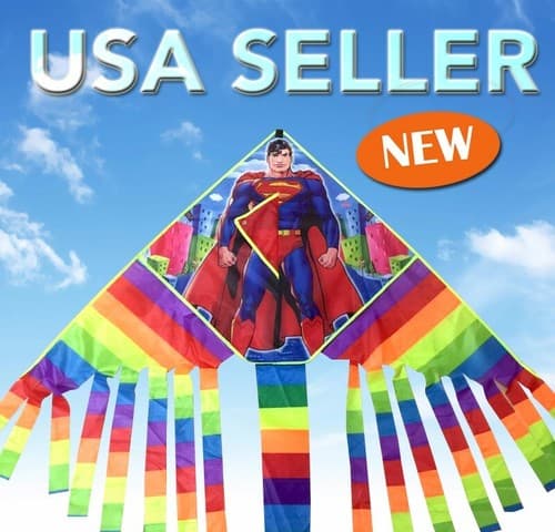 50" Super man Kite Outside Color Toy Free Line k76
