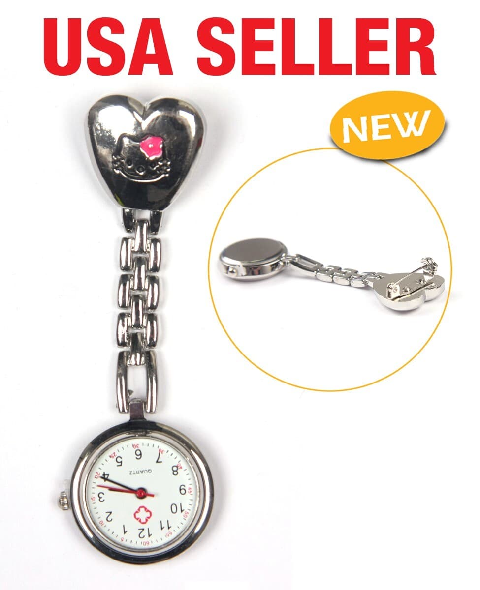Kitty Nurse Beautician Fob Quartz Watch Gift Toy Stainless Steel Gift E19