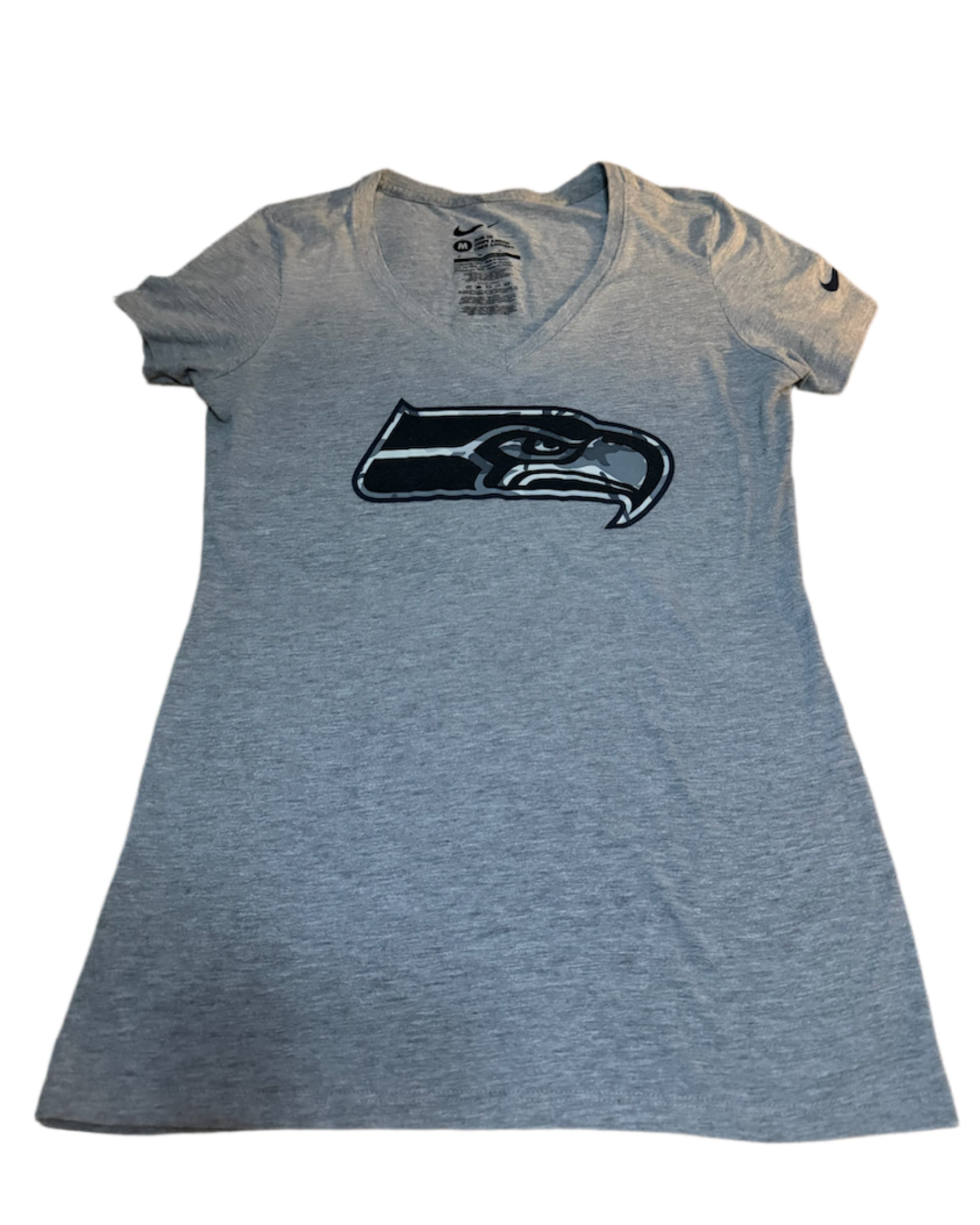 Nike Seahawks Women's Gray V-Neck T-Shirt Size M